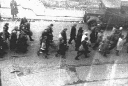Deportation of Jews from the Warsaw ghetto during the uprising April 1943